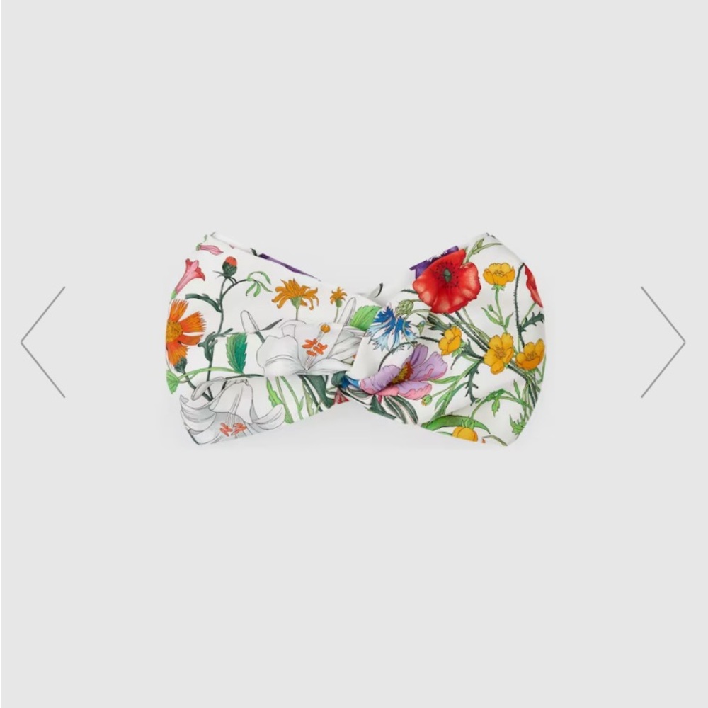 Gucci white with floral print headband.